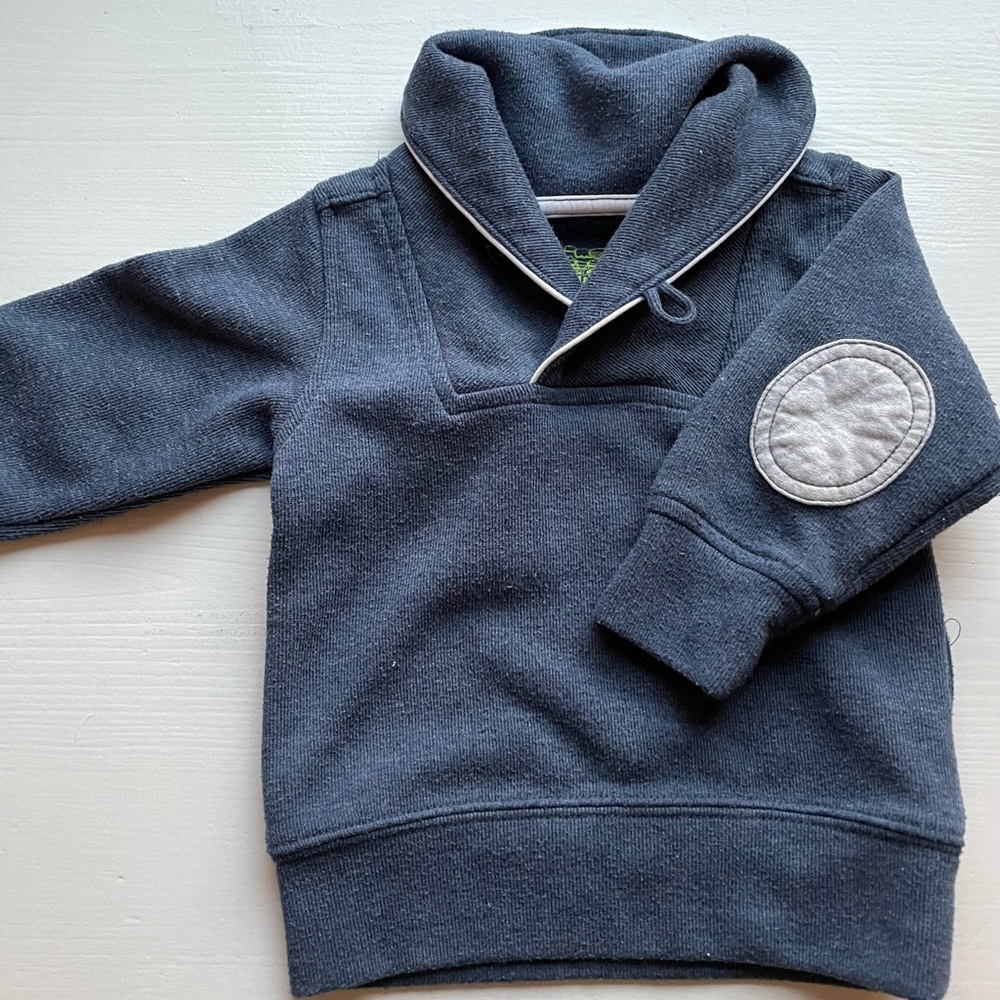 KAPITAL K boys Nordstrom Shawl Neck 12 month Sweater w. elbow patches Holiday